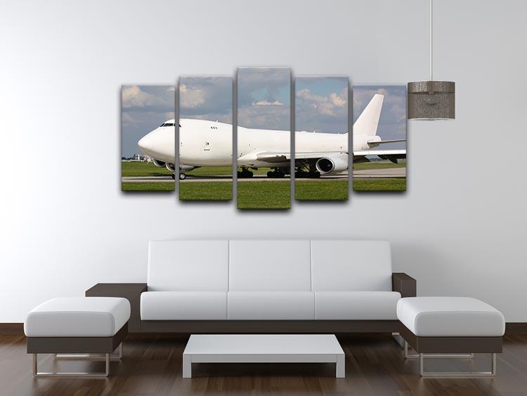 White cargo plane taxi 5 Split Panel Canvas  - Canvas Art Rocks - 3
