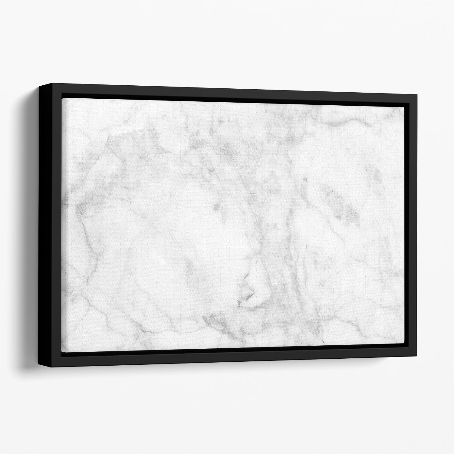 White gray marble patterned Floating Framed Canvas - Canvas Art Rocks - 1