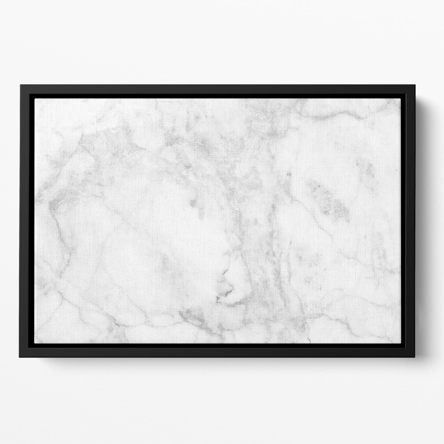 White gray marble patterned Floating Framed Canvas - Canvas Art Rocks - 2