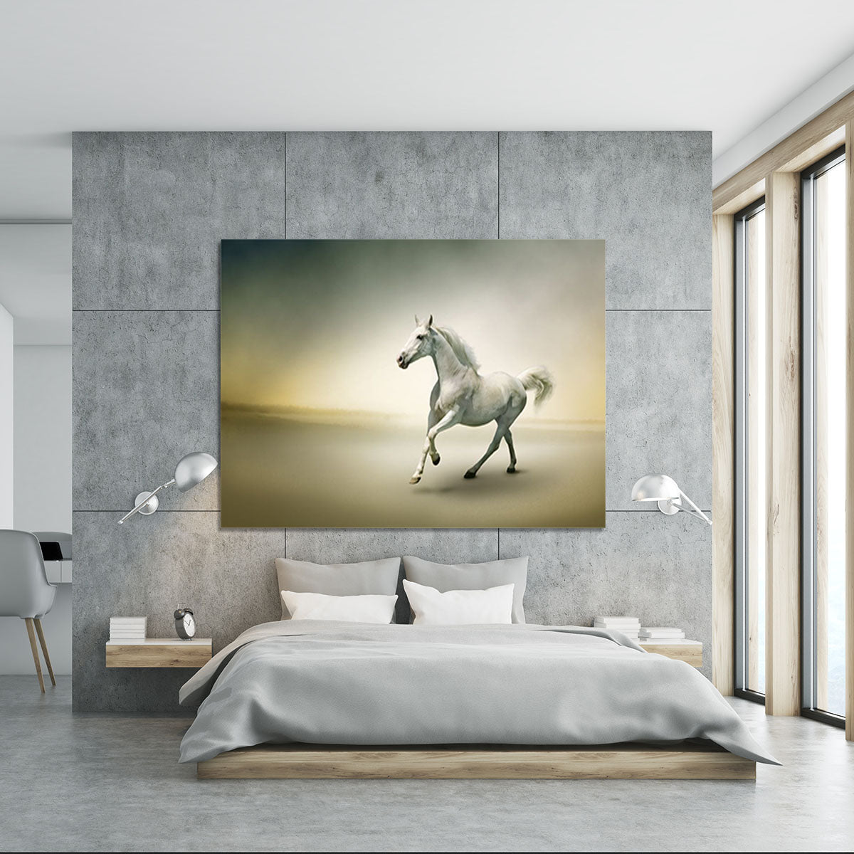 White horse in motion Canvas Print or Poster - Canvas Art Rocks - 5