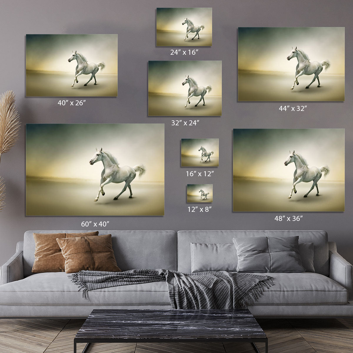 White horse in motion Canvas Print or Poster - Canvas Art Rocks - 7