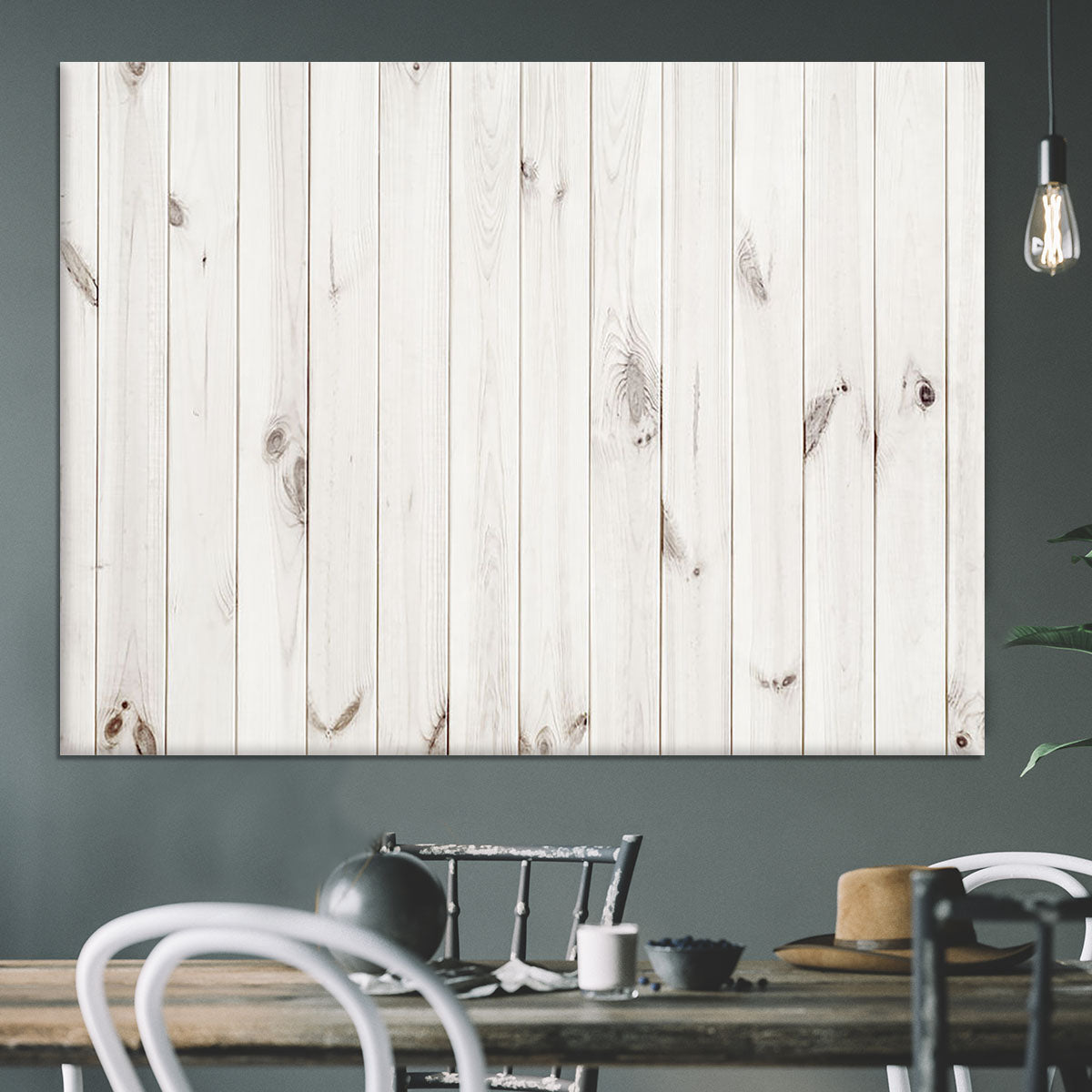 White wood texture background Canvas Print or Poster - Canvas Art Rocks - 3
