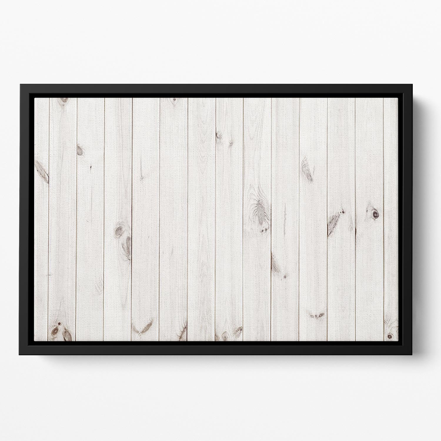 White wood texture background Floating Framed Canvas - Canvas Art Rocks - 2
