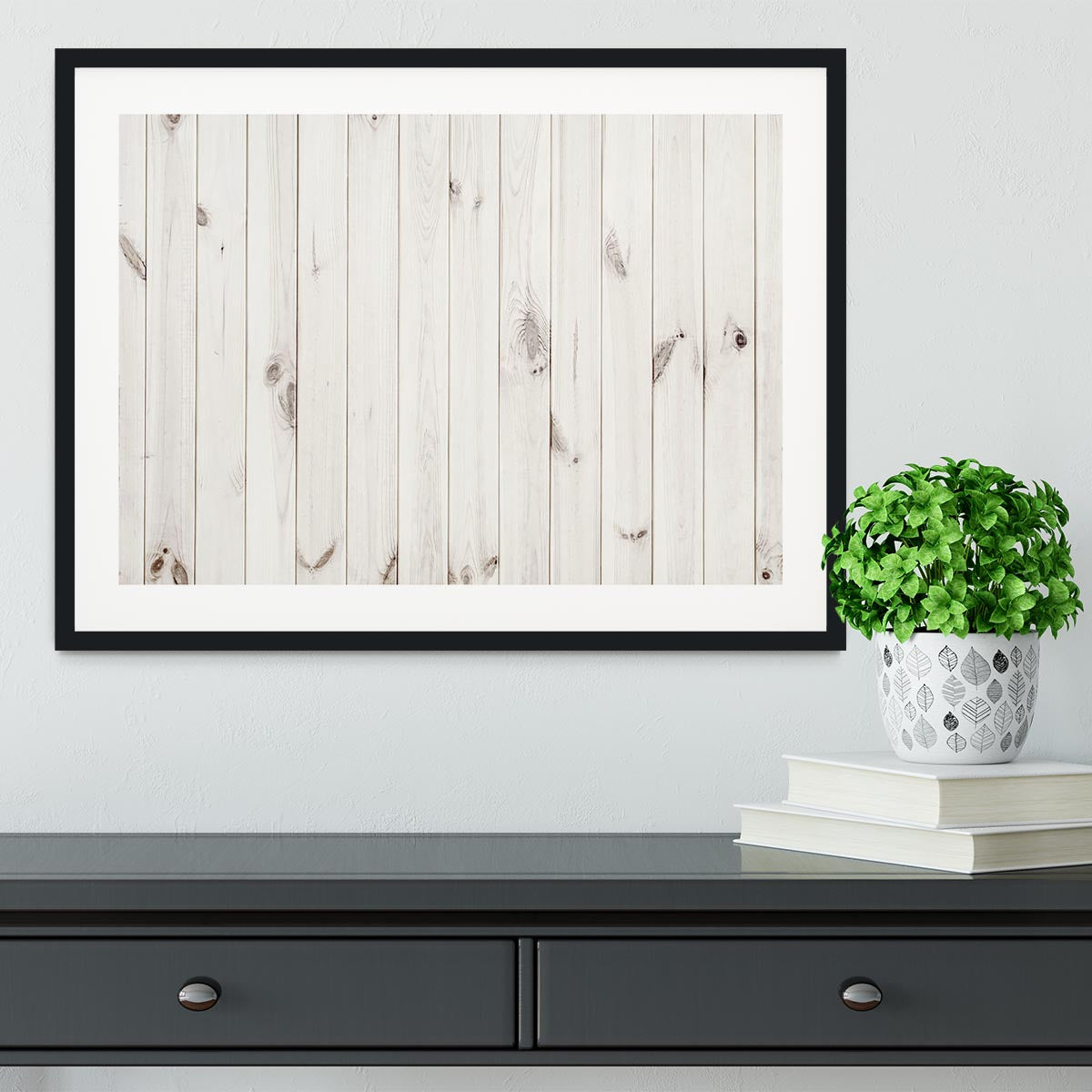 White wood texture background Framed Print - Canvas Art Rocks - 1