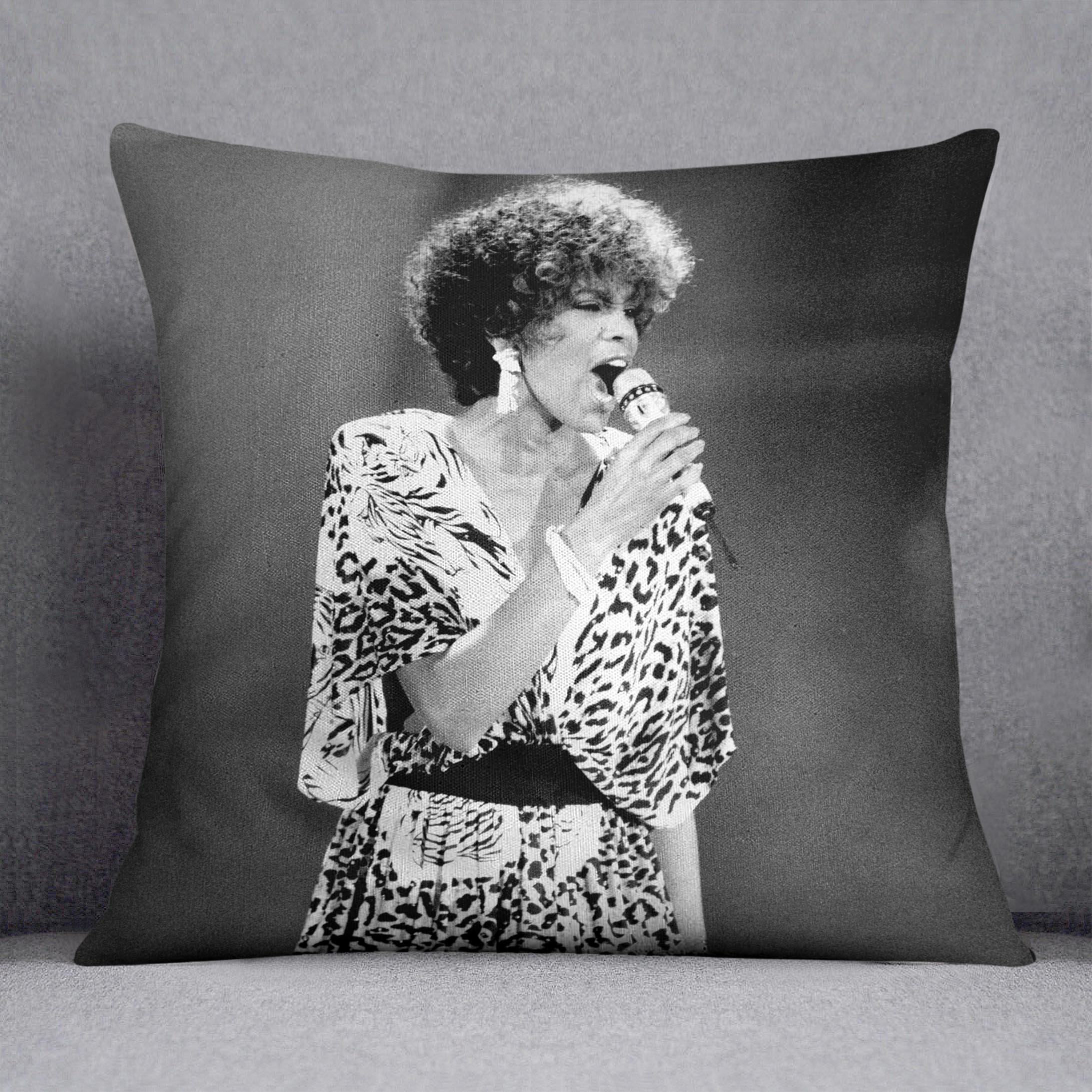 Whitney Houston on stage Cushion - Canvas Art Rocks - 1