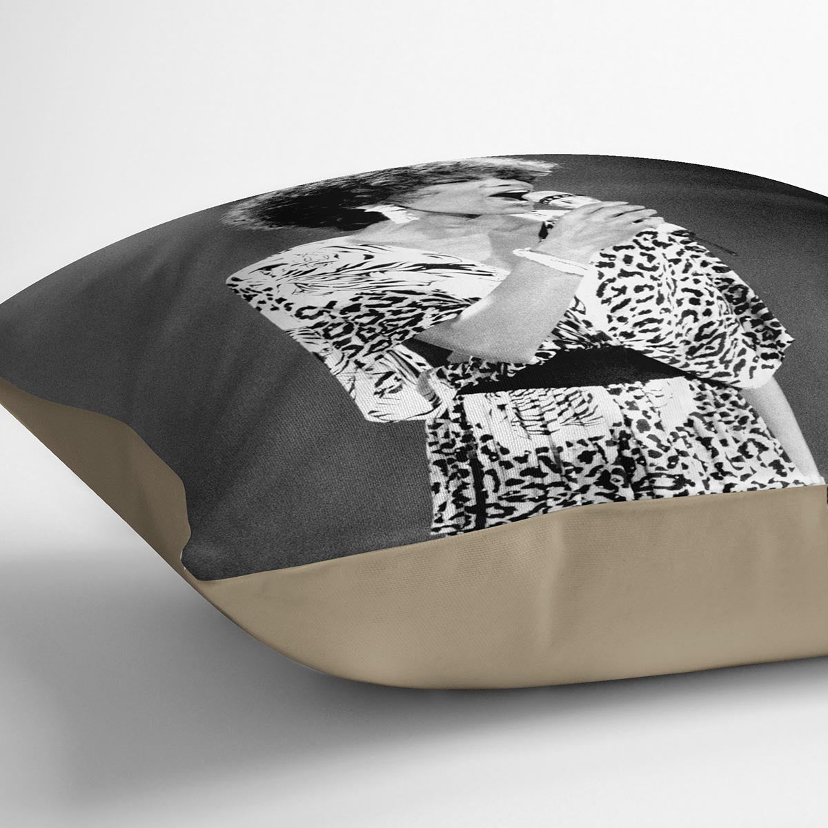 Whitney Houston on stage Cushion - Canvas Art Rocks - 2