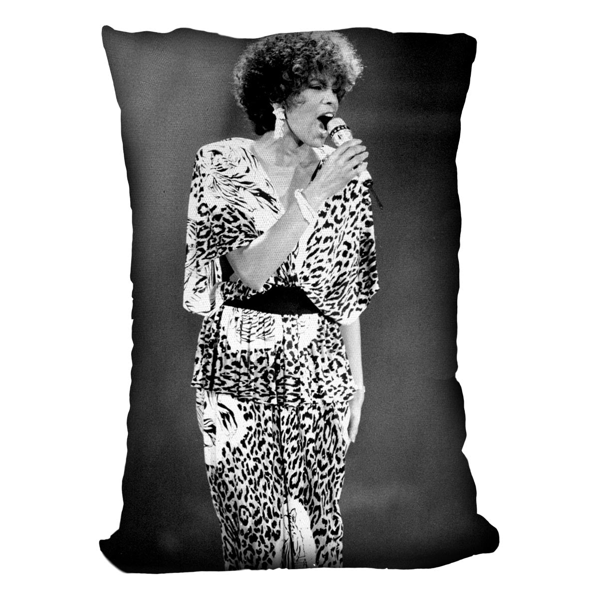 Whitney Houston on stage Cushion - Canvas Art Rocks - 4