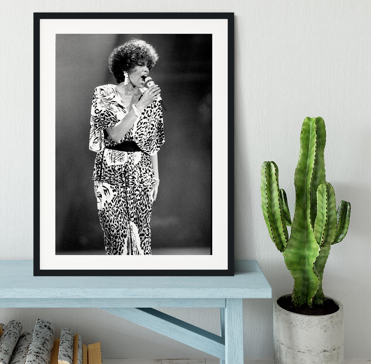 Whitney Houston on stage Framed Print - Canvas Art Rocks - 1