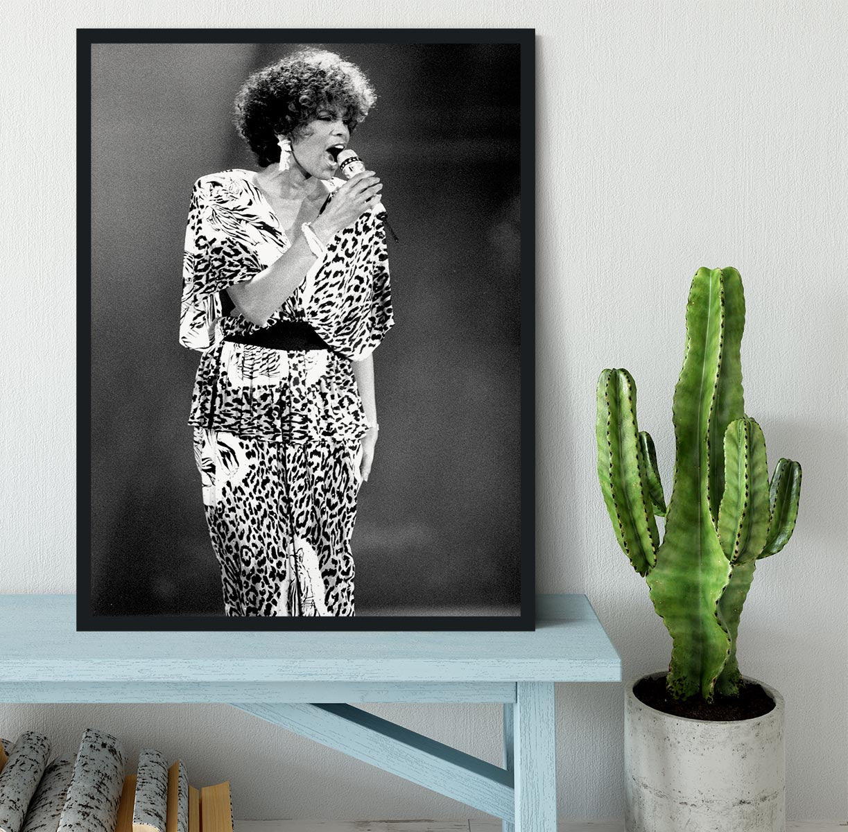Whitney Houston on stage Framed Print - Canvas Art Rocks - 2