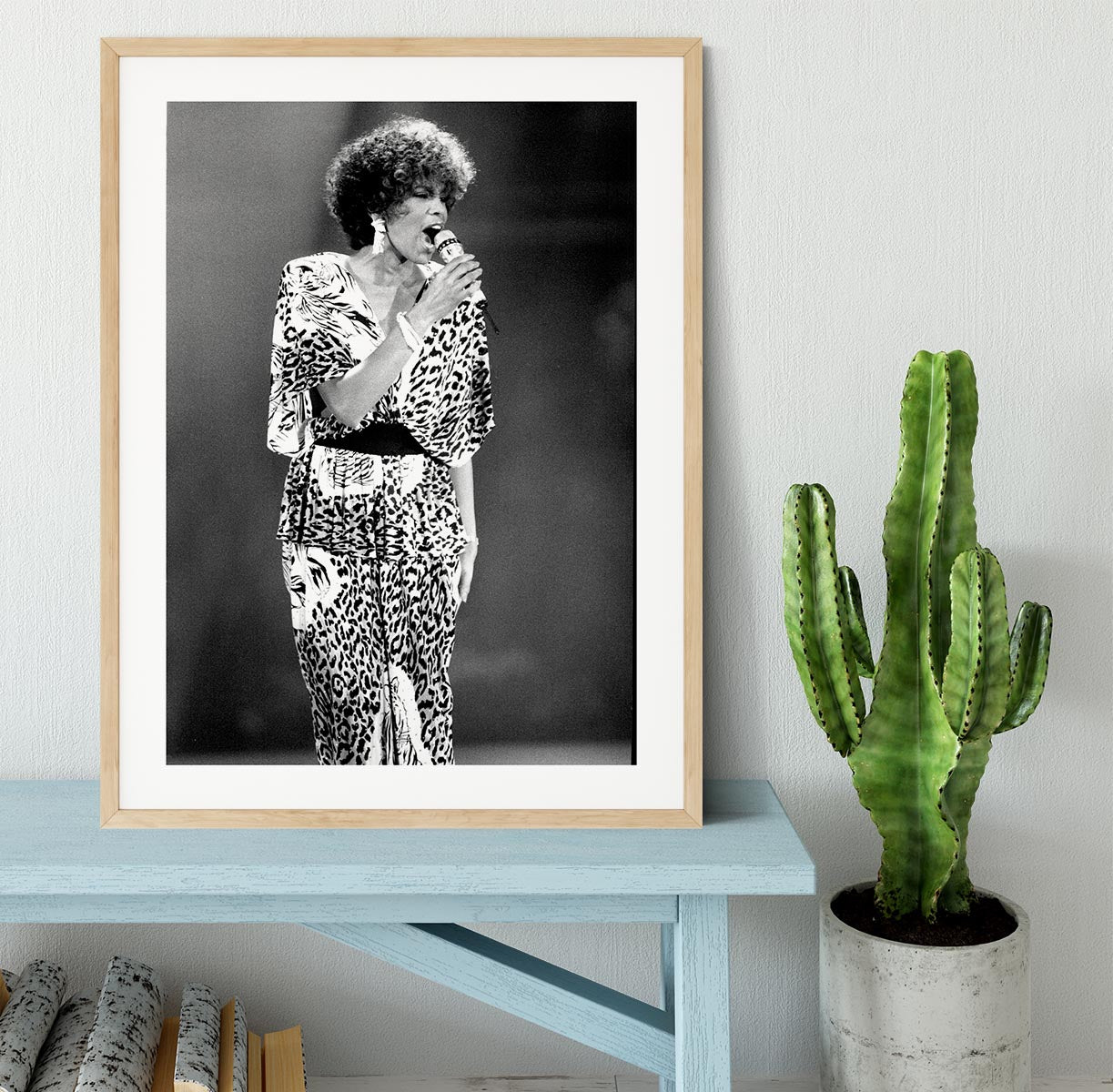 Whitney Houston on stage Framed Print - Canvas Art Rocks - 3