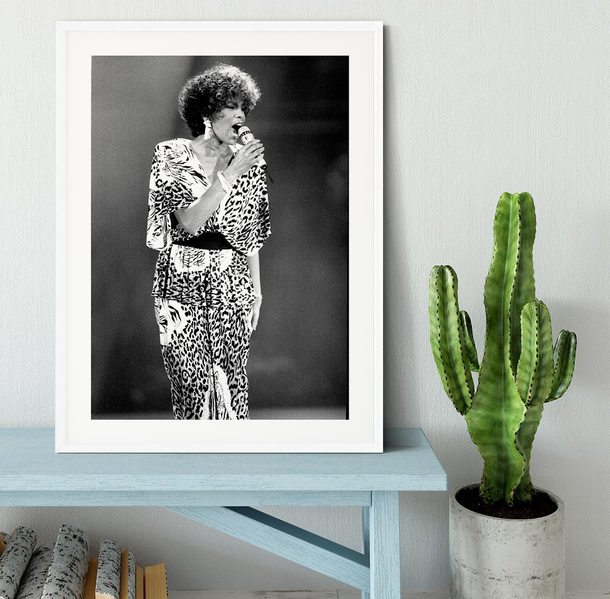 Whitney Houston on stage Framed Print - Canvas Art Rocks - 5