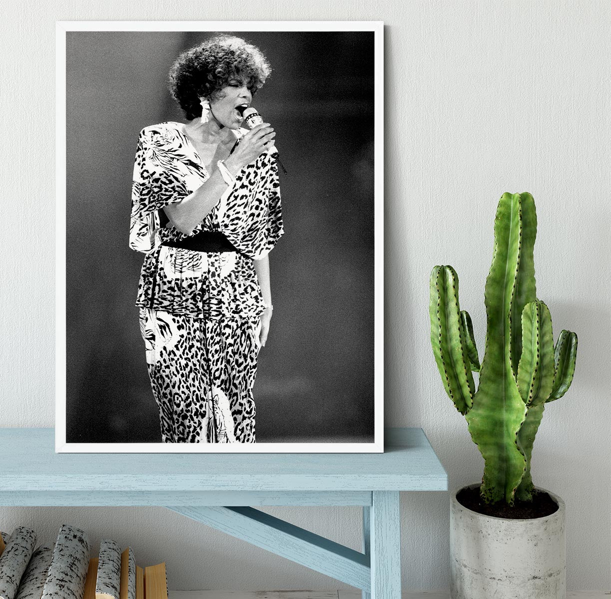 Whitney Houston on stage Framed Print - Canvas Art Rocks -6