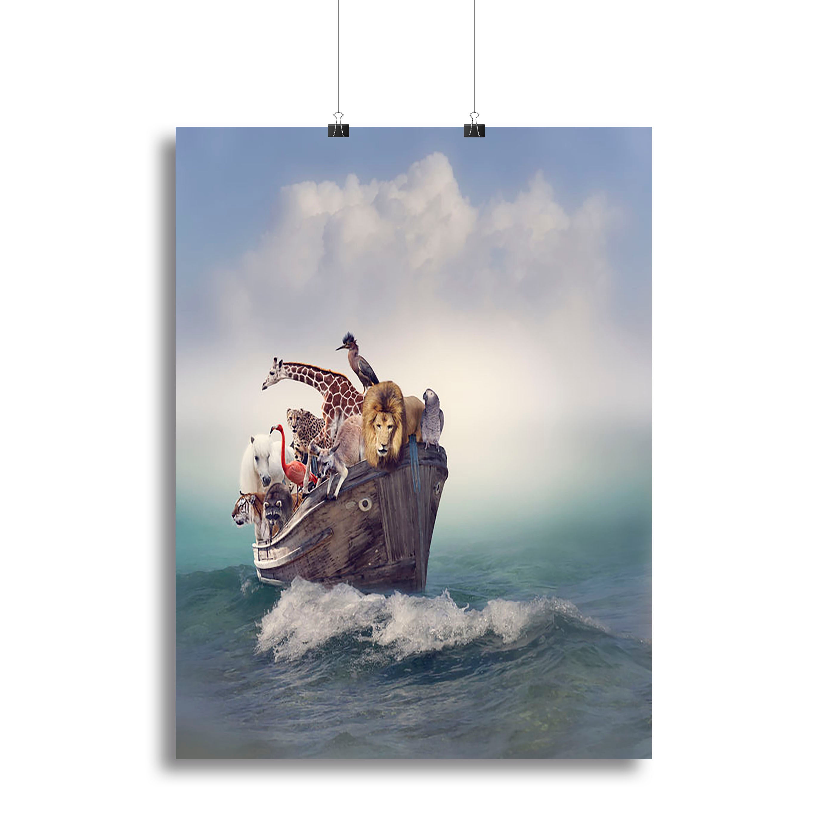 Wild Animals and Birds in an Old Boat Canvas Print or Poster - Canvas Art Rocks - 2