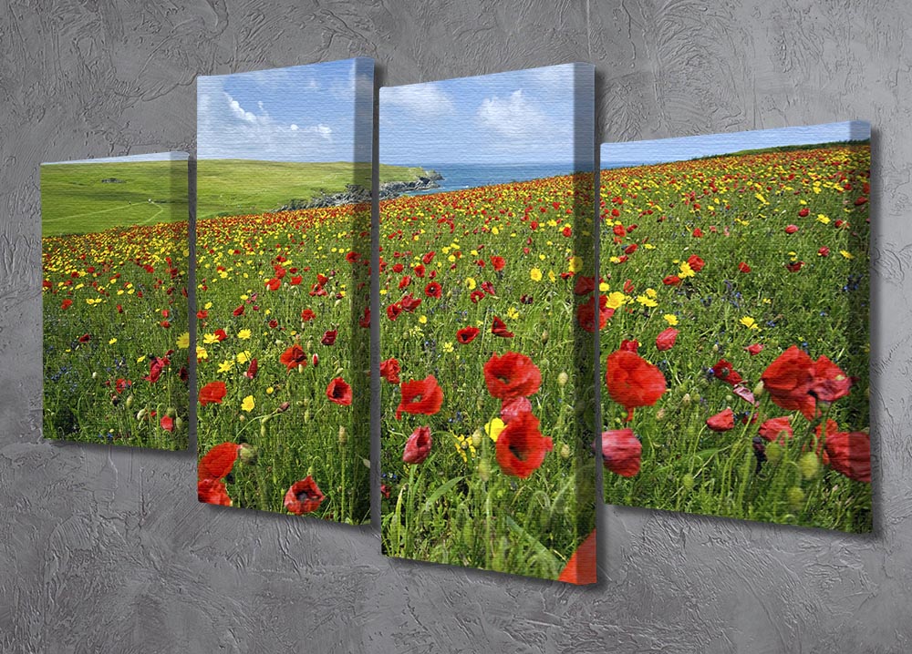 Wild Flower Meadow 4 Split Panel Canvas - Canvas Art Rocks - 2