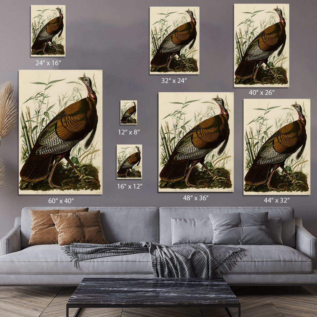 Wild Turkey by Audubon Canvas Print or Poster - Canvas Art Rocks - 7
