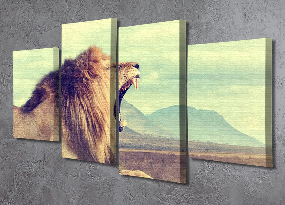 Wild african lion 4 Split Panel Canvas - Canvas Art Rocks - 2