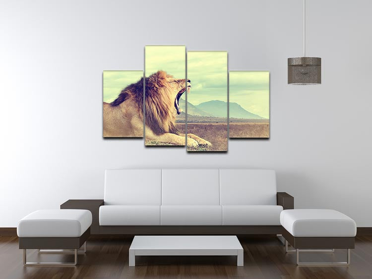 Wild african lion 4 Split Panel Canvas - Canvas Art Rocks - 3