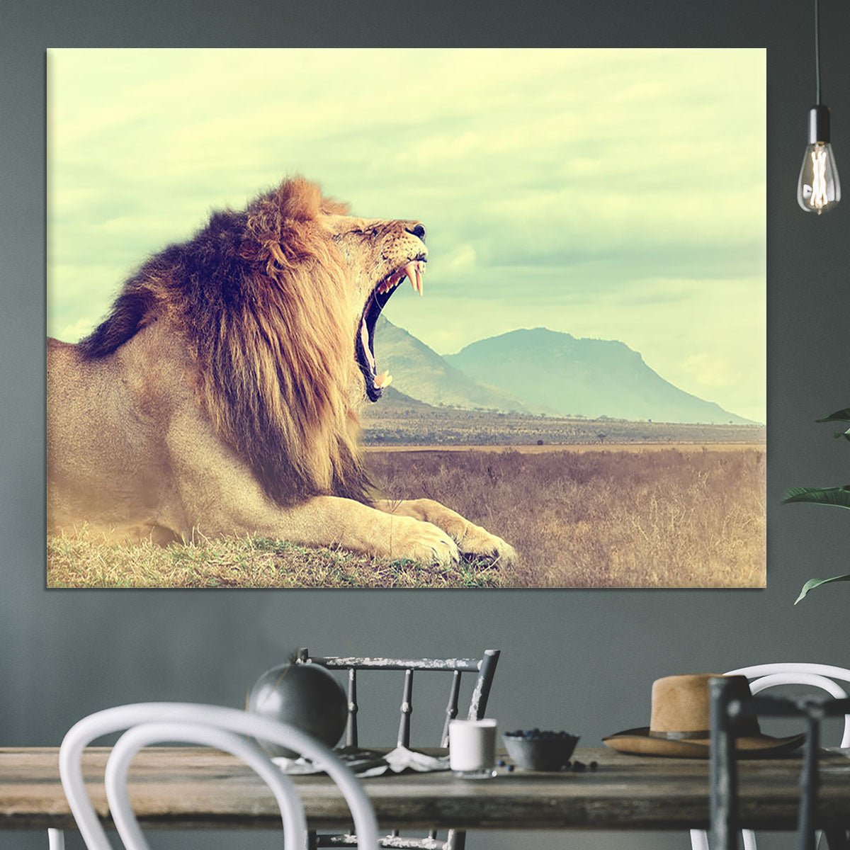 Wild african lion Canvas Print or Poster - Canvas Art Rocks - 3