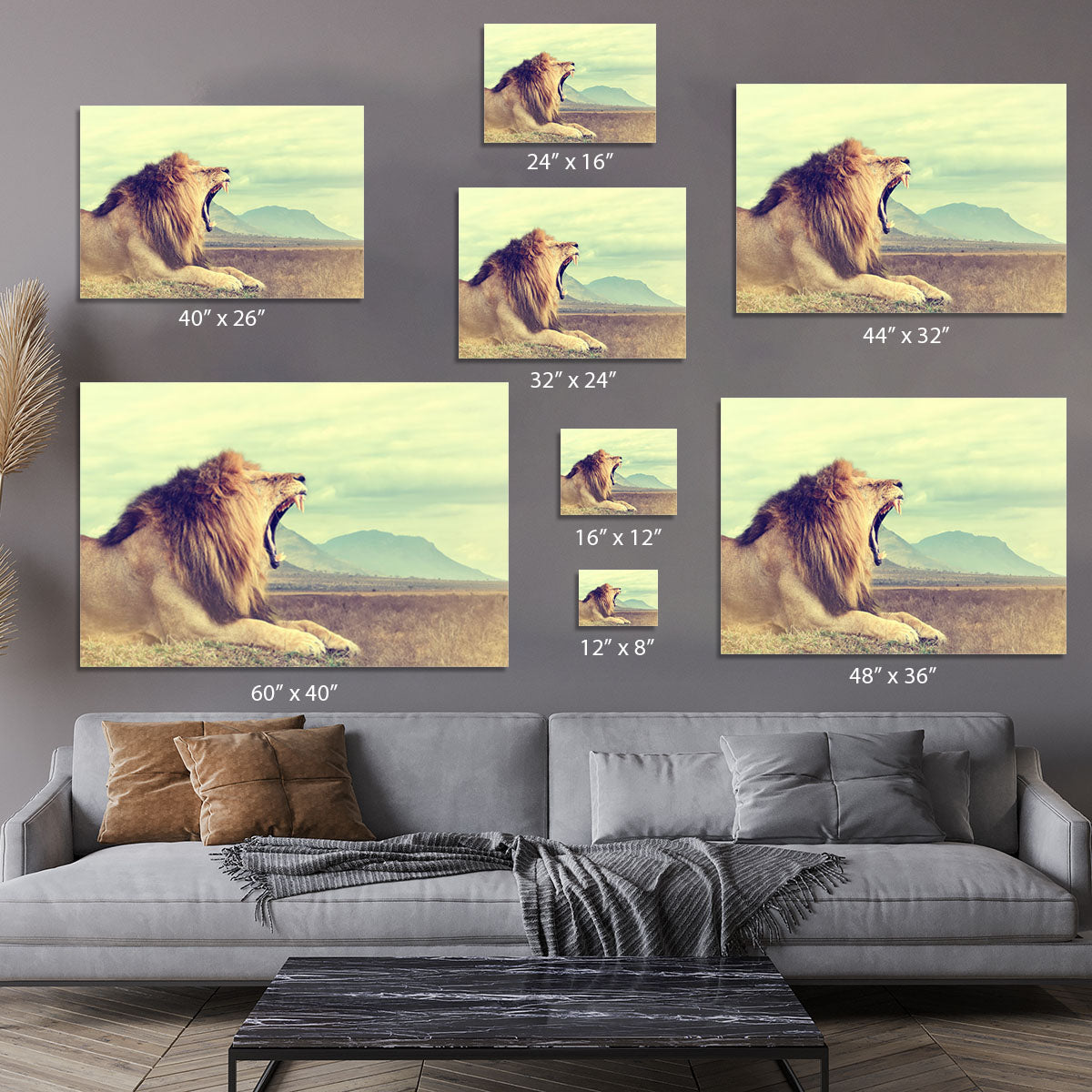 Wild african lion Canvas Print or Poster - Canvas Art Rocks - 7