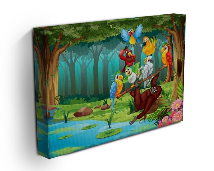 Wild animals in the forest illustration Canvas Print or Poster - Canvas Art Rocks - 3