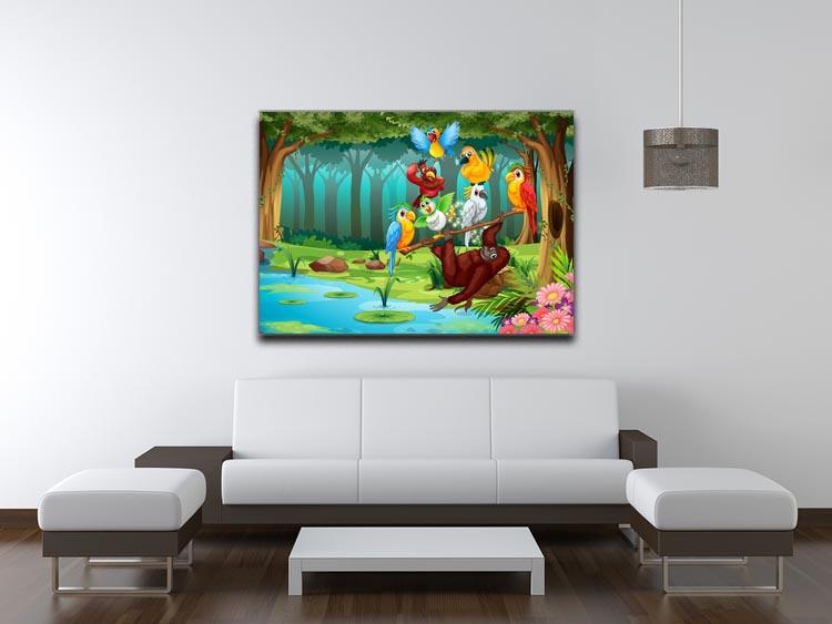 Wild animals in the forest illustration Canvas Print or Poster - Canvas Art Rocks - 4
