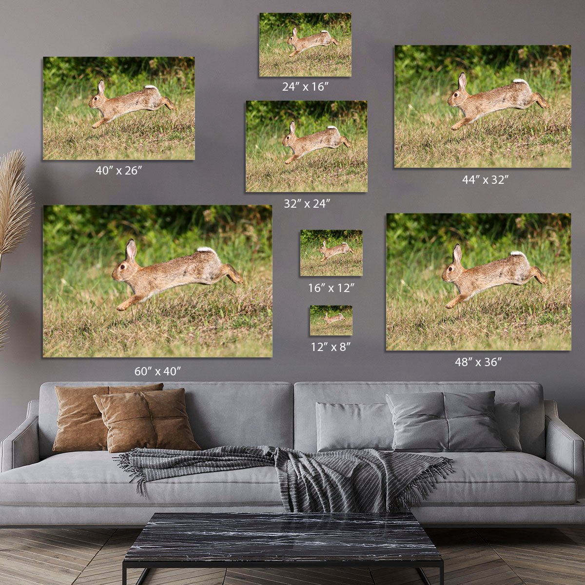 Wild cute rabbit is jumping on meadow Canvas Print or Poster - Canvas Art Rocks - 7