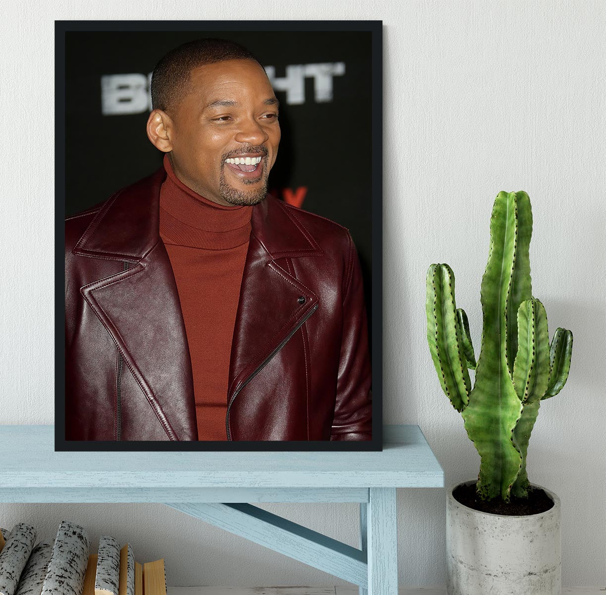 Will Smith in brown Framed Print - Canvas Art Rocks - 2