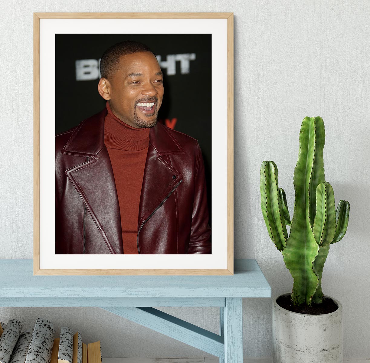 Will Smith in brown Framed Print - Canvas Art Rocks - 3