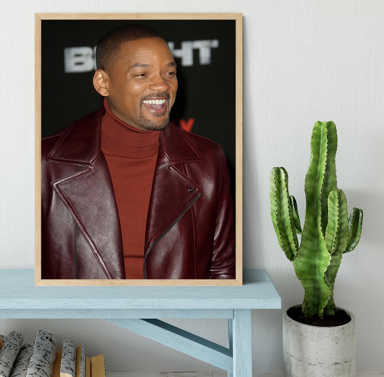 Will Smith in brown Framed Print - Canvas Art Rocks - 4