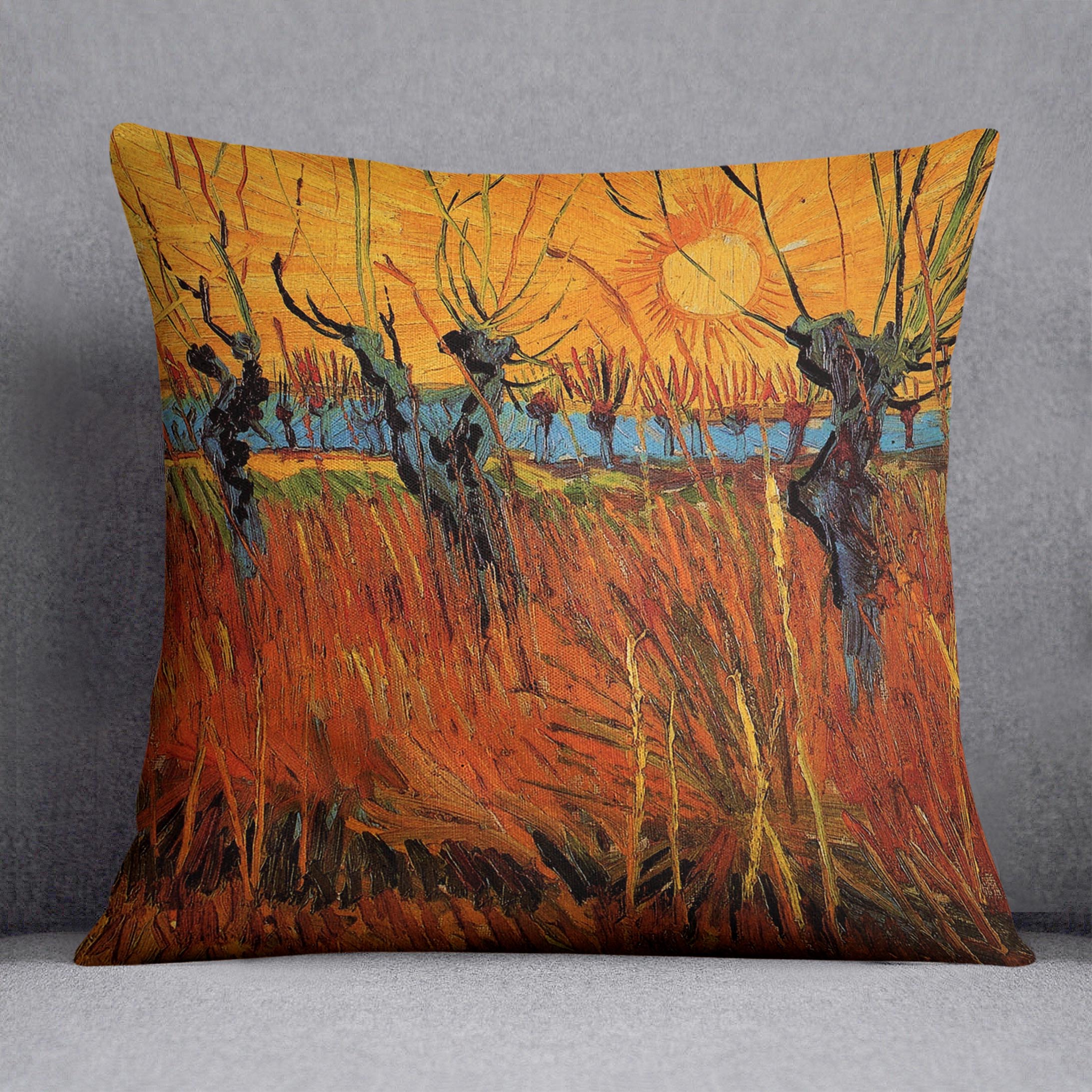 Willows at Sunset by Van Gogh Cushion