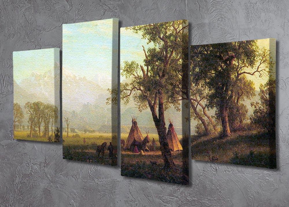 Wind River Mountains in Nebraska by Bierstadt 4 Split Panel Canvas - Canvas Art Rocks - 2