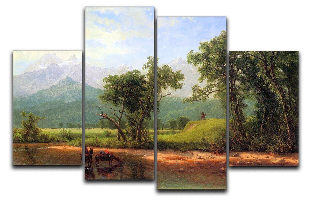 Wind River Mountains landscape in Wyoming by Bierstadt 4 Split Panel Canvas - Canvas Art Rocks - 1