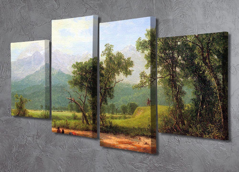Wind River Mountains landscape in Wyoming by Bierstadt 4 Split Panel Canvas - Canvas Art Rocks - 2