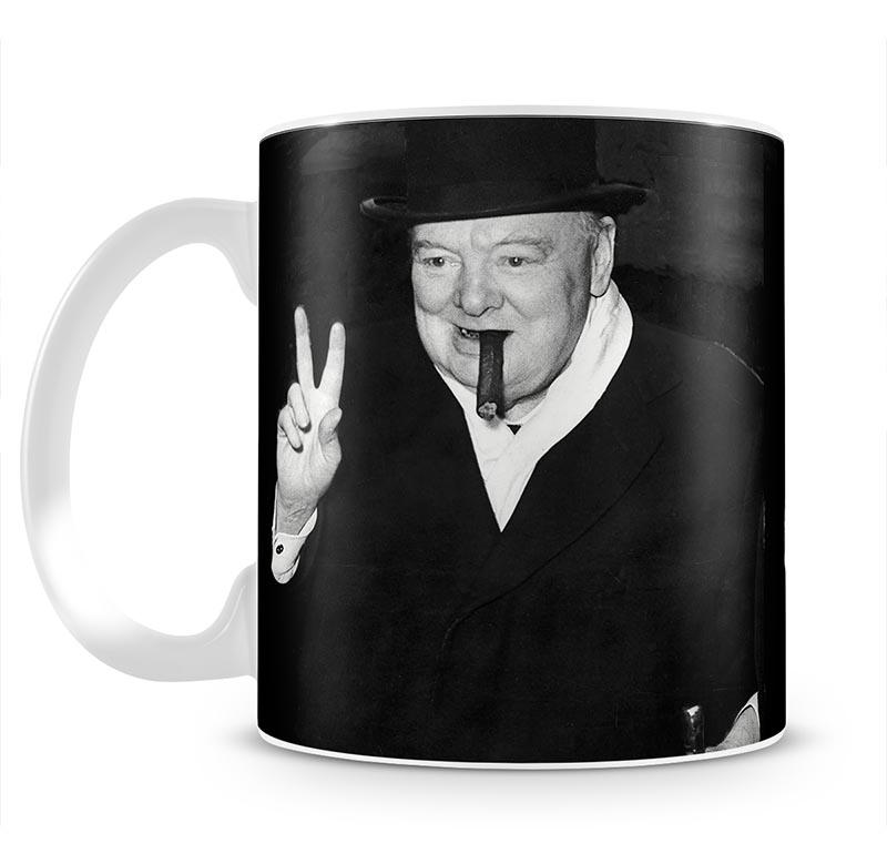 Winston Churchill giving the victory sign Mug - Canvas Art Rocks - 2