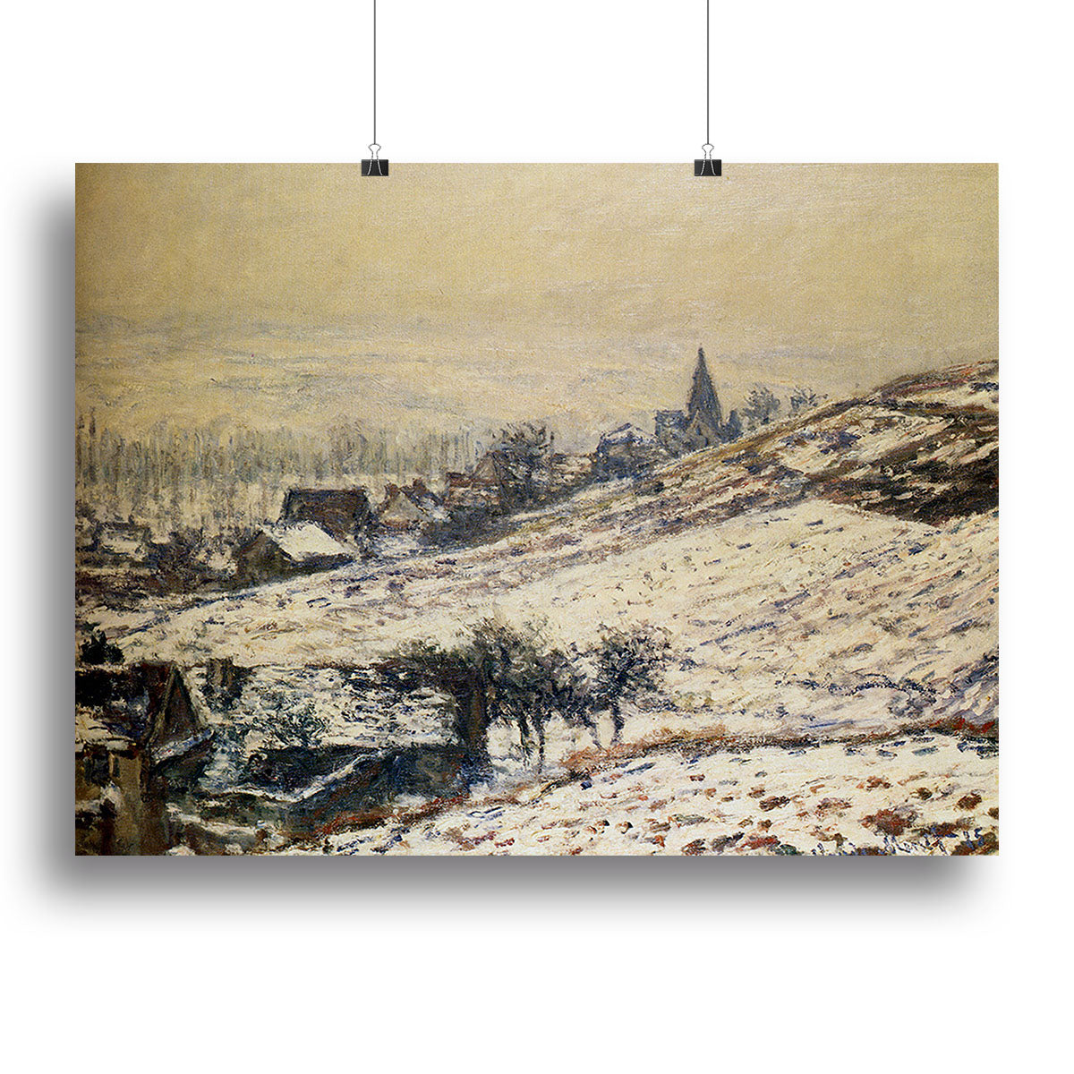 Winter At Giverny 1885 by Monet Canvas Print or Poster - Canvas Art Rocks - 2