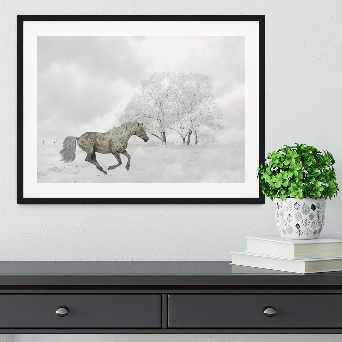 Winter Horse Framed Print - Canvas Art Rocks - 1