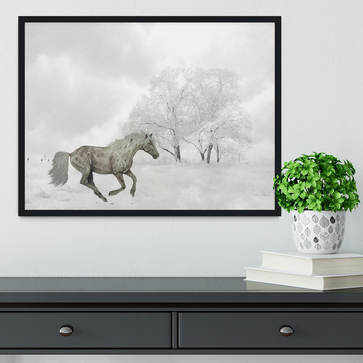 Winter Horse Framed Print - Canvas Art Rocks - 2