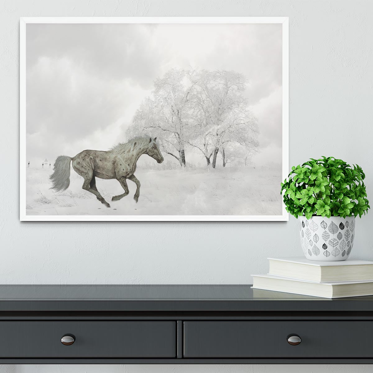 Winter Horse Framed Print - Canvas Art Rocks -6