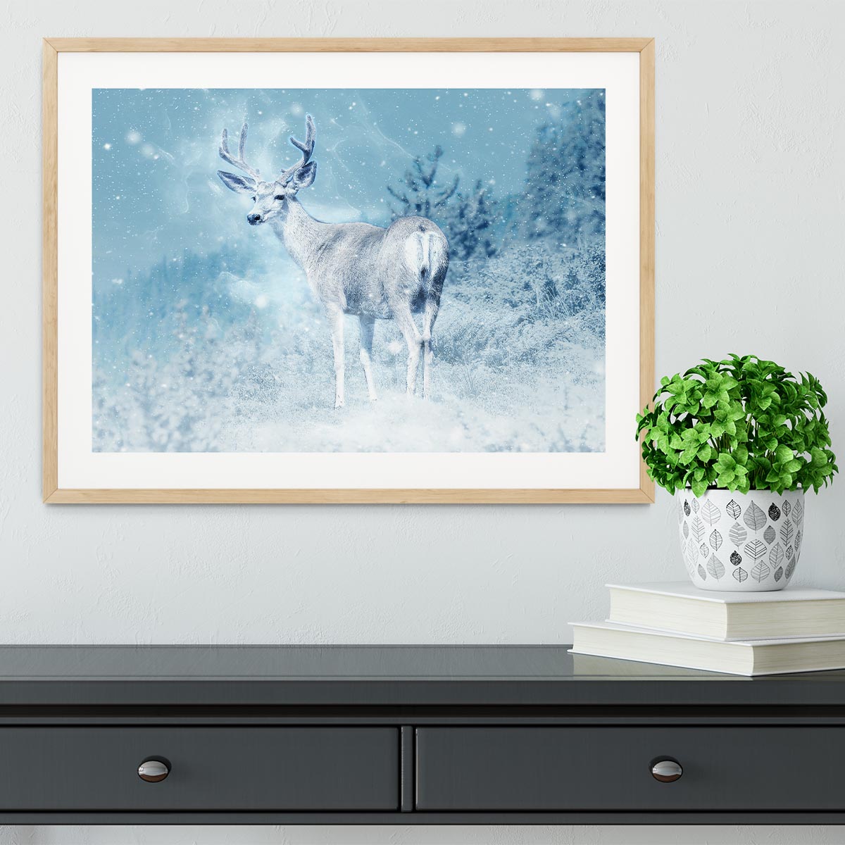 Winter Moose Framed Print - Canvas Art Rocks - 3