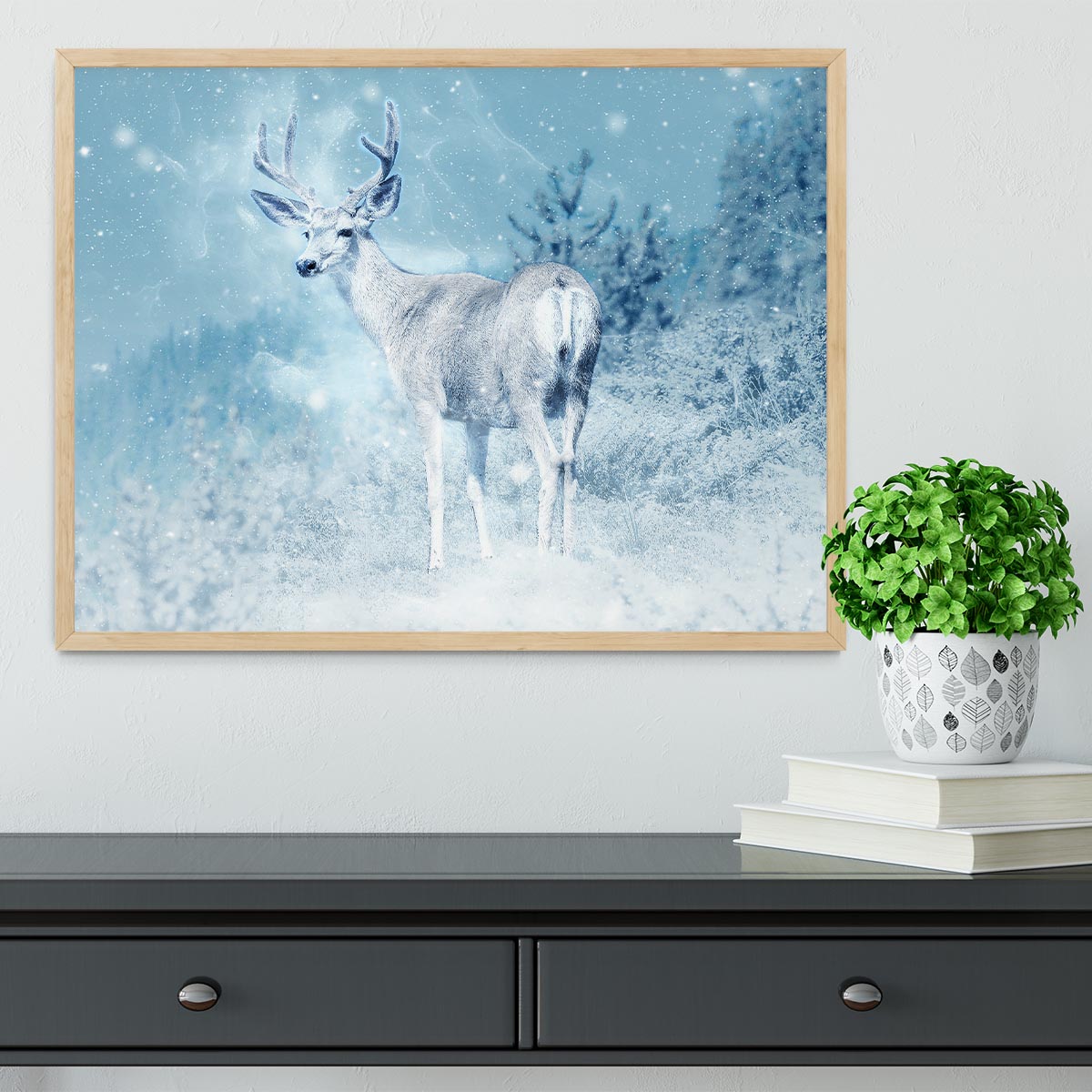 Winter Moose Framed Print - Canvas Art Rocks - 4