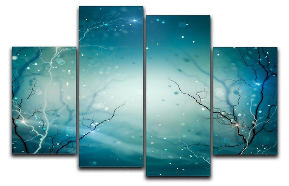 Winter Nature Abstract 4 Split Panel Canvas  - Canvas Art Rocks - 1