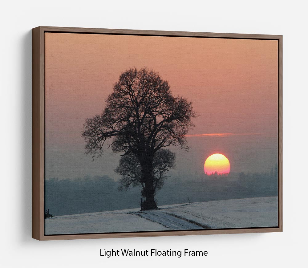 Winter Sunset Floating Frame Canvas - Canvas Art Rocks 7