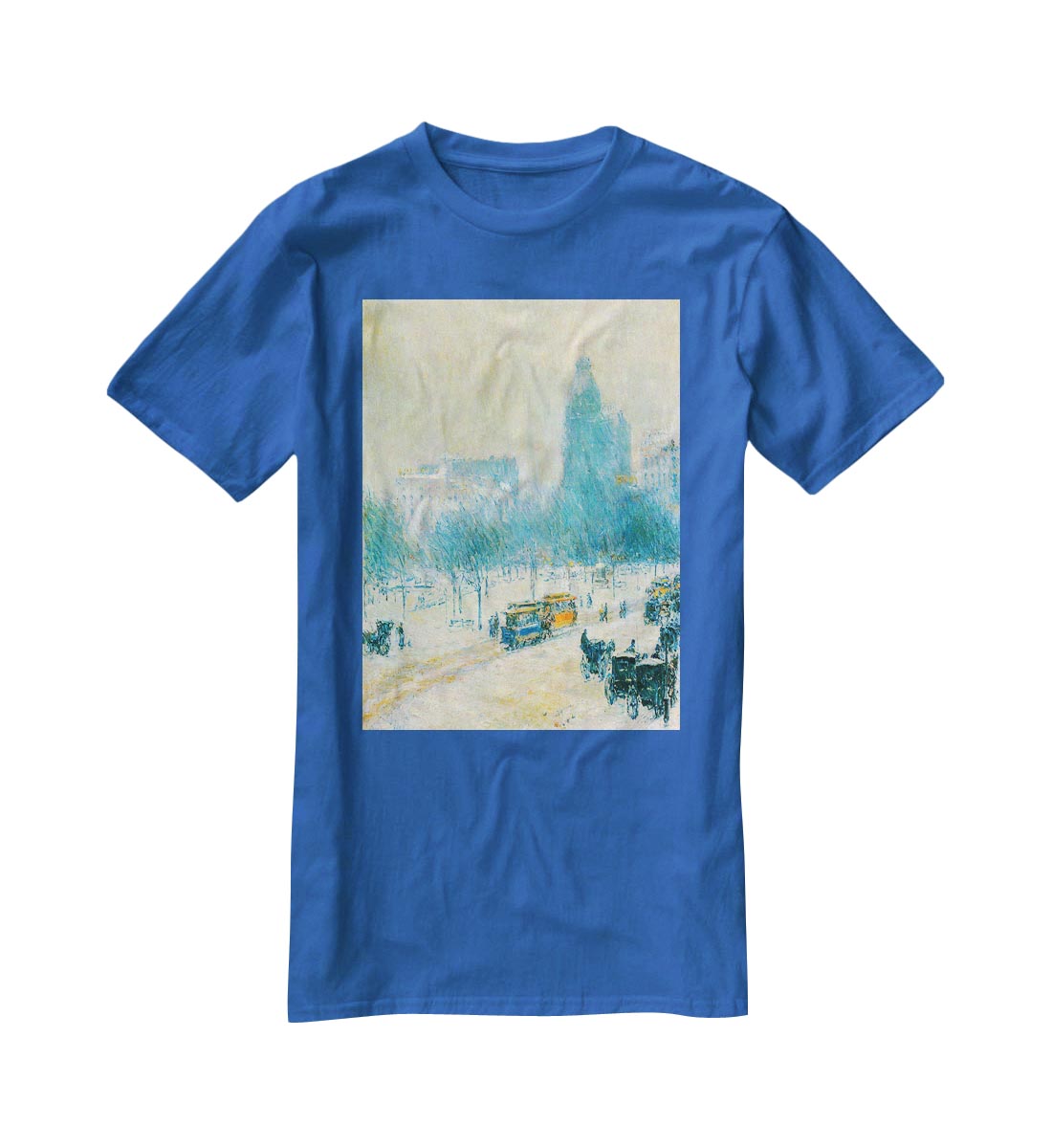 Winter in Union Square by Hassam T-Shirt - Canvas Art Rocks - 2