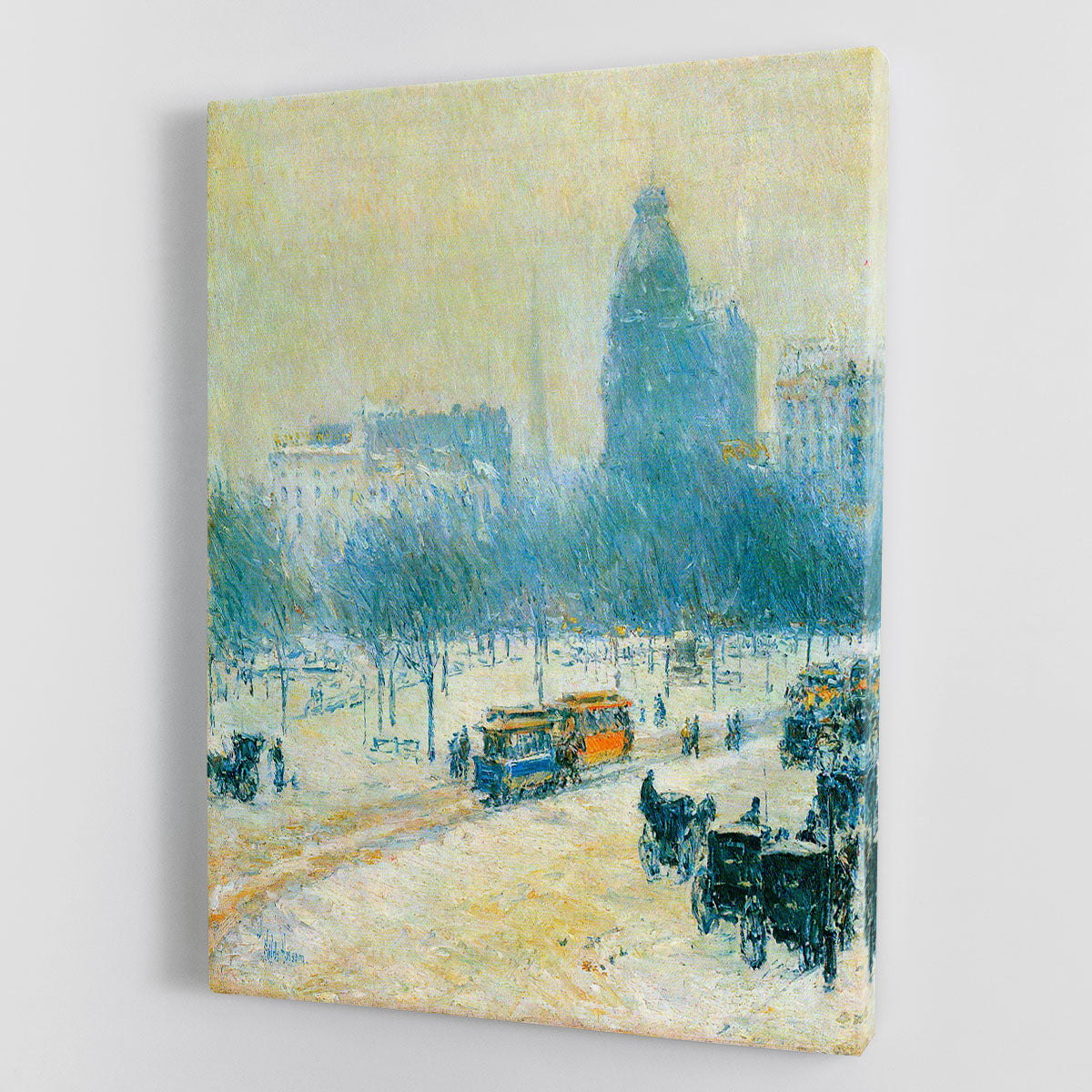 Winter in Union Square by Hassam Canvas Print or Poster - Canvas Art Rocks - 1