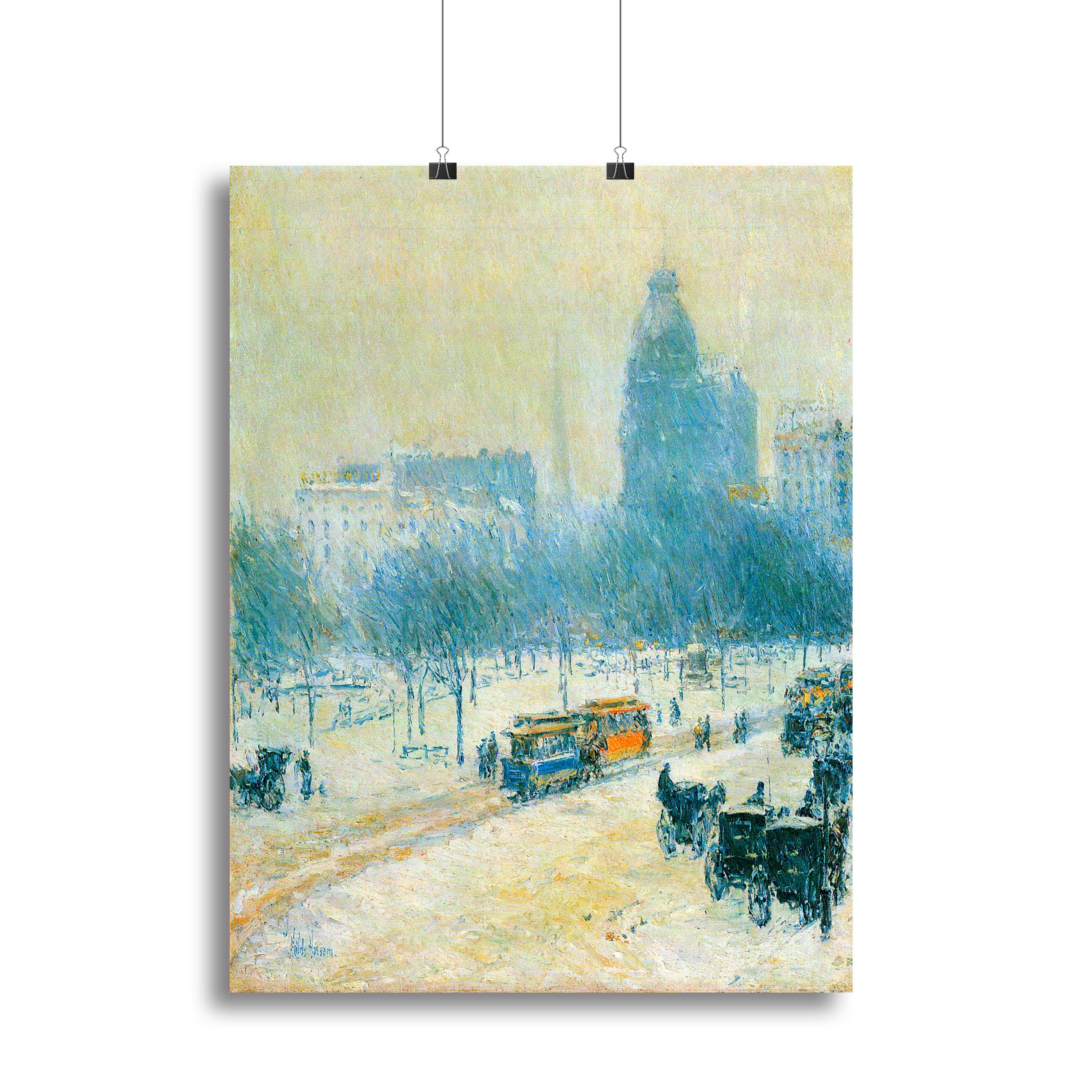 Winter in Union Square by Hassam Canvas Print or Poster - Canvas Art Rocks - 2