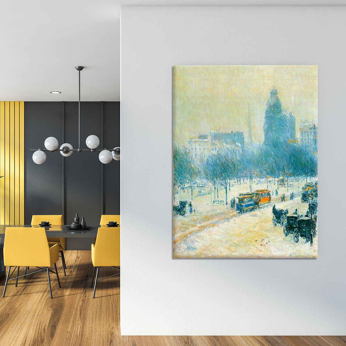 Winter in Union Square by Hassam Canvas Print or Poster - Canvas Art Rocks - 4