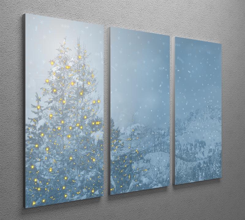 Winters Night 3 Split Panel Canvas Print - Canvas Art Rocks - 2