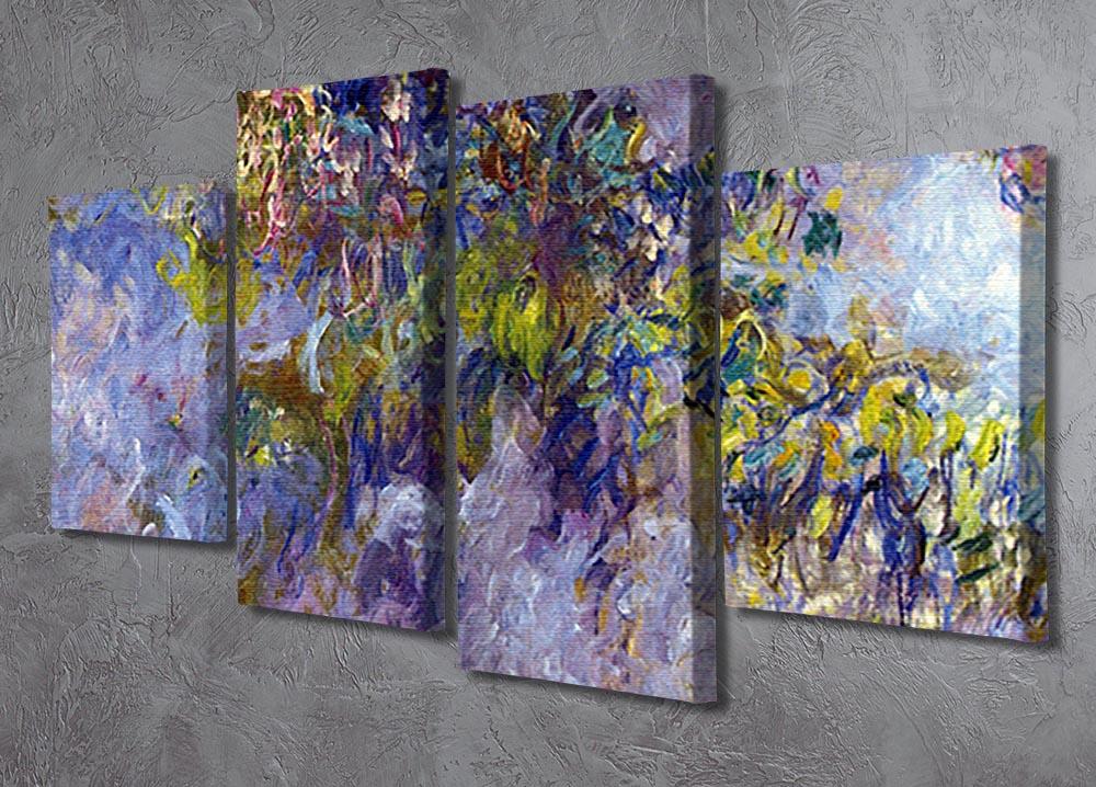 Wisteria 1 by Monet 4 Split Panel Canvas - Canvas Art Rocks - 2