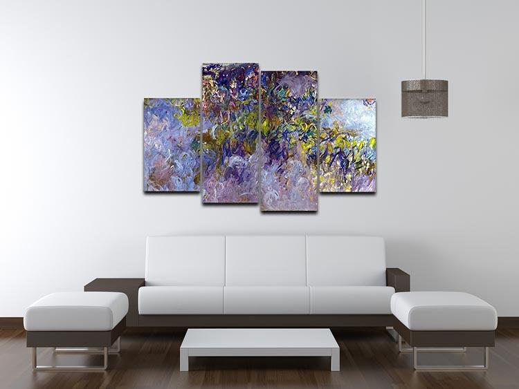 Wisteria 1 by Monet 4 Split Panel Canvas - Canvas Art Rocks - 3