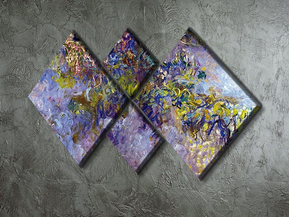 Wisteria 1 by Monet 4 Square Multi Panel Canvas - Canvas Art Rocks - 2